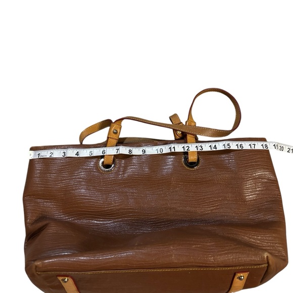 Dooney and Bourke Leather Tote Bag Brown Waves - Picture 10 of 12
